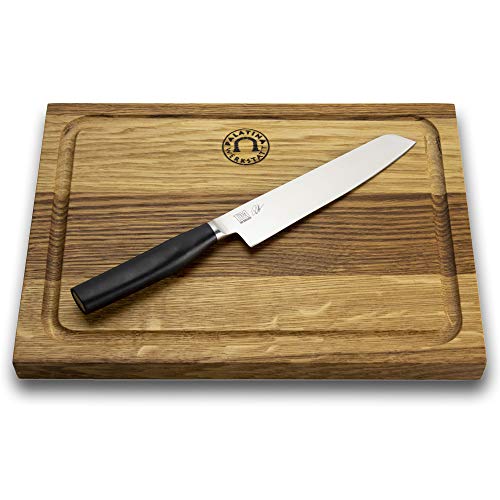 Kai Shun Tim Mälzer Geschenkset,scharfes KAMAGATA Allzweckmesser (TMK-0701), 15,5 cm + großes Schneidebrett, 30x22 cm von Palatina Werkstatt