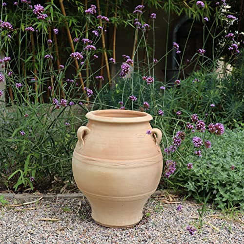 Palatina Werkstatt Terracotta Amphore Cassia 50cm - 100% handgefertigtes Unikat aus Griechenland - Verzaubern Sie Ihren Garten oder Terrasse in eine grüne Oase von Palatina Werkstatt