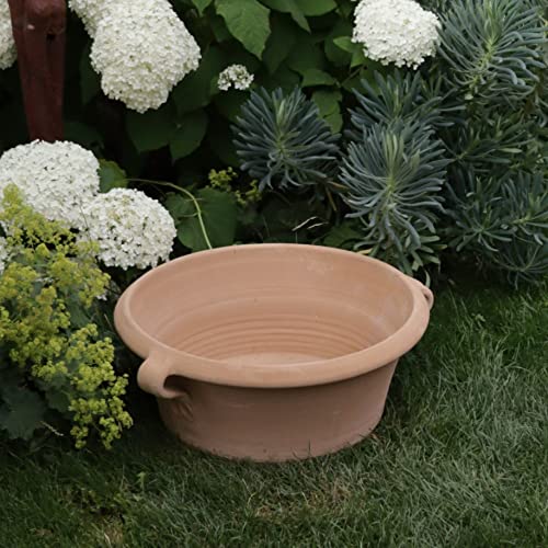 Palatina Werkstatt Terracotta Pflanzkübel Crocus 50cm - In 100% Handarbeit gefertigtes Unikat - Der ideale winterfeste Pflanzbehälter für den Garten & Außenbereich von Palatina Werkstatt