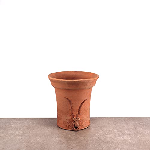 Palatina Werkstatt hoher Blumentopf Blumenkübel aus Terracotta | frostfester Pflanzgefäß Pflanztopf Deko für Innen Außen (M) von Palatina Werkstatt