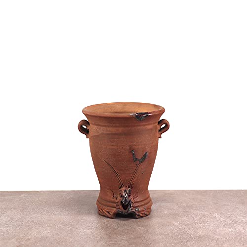 Palatina Werkstatt hoher Pflanzpokal Amphore aus Terracotta | handgefertigtes Pflanzgefäß Blumentopf Vase Balkon Garten Terrasse (Groß) von Palatina Werkstatt