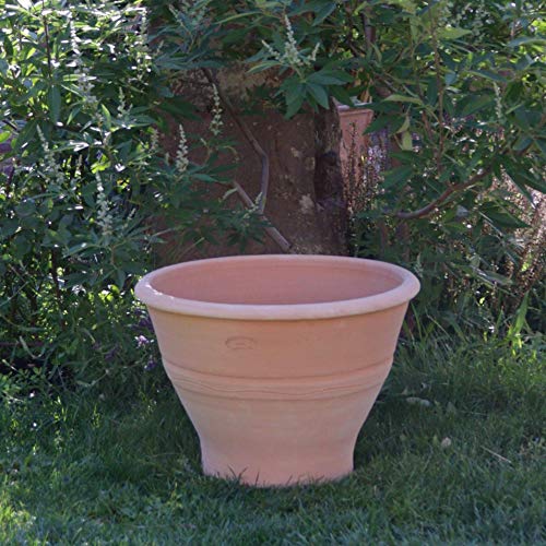 Winterfester Terracotta Blumentopf, schöner Pflanzkübel, 50 cm groß, Keramik Topf, Blumentopf für Garten, Terrasse, Balkon, Artemesia 50 cm von Palatina Werkstatt