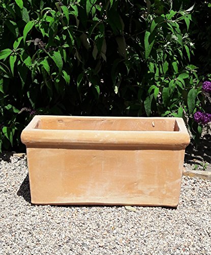 frostfester, großer Terracotta Pflanzkasten/Blumekasten | 60 cm | handgefertigt | Blumentopf/Pflanzgefäß | Deko für Garten Terrasse Balkon, Erika von Palatina Werkstatt