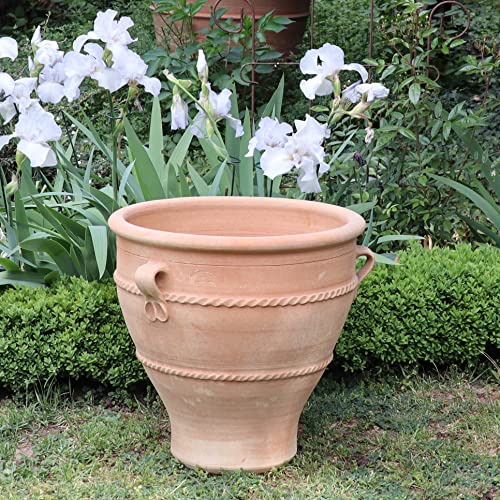 100% handgefertigter Terracotta Pflanzkübel Rosa 2" 50cm aus Griechenland - Exklusive & natürliche Atmosphäre für Ihren Garten & Zuhause von Palatina Werkstatt