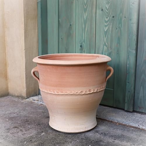 100% handgefertigter Terracotta Pflanzkübel Rosa 3" 40cm aus Griechenland - Exklusive & natürliche Atmosphäre für Ihren Garten & Zuhause von Palatina Werkstatt