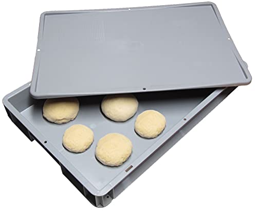 Pizzateigbehälter mit Deckel (60 x 40 x 7 cm) Kunststoffbehälter mit Deckel für Pizzateig, Stapelbehälter, Teigwanne, Teigbox Pizzaballenbox(1x Box mit Deckel) von Palatis