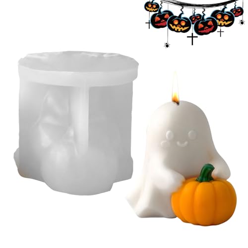 Palaufr 3D Kürbis Silikonform - Halloween Geist Stehende Kürbisformen Für Süßigkeiten,Antihaft Handwerkform Für Schokolade Muffins Dessert Kerzen Seifen Resin Kunst von Palaufr