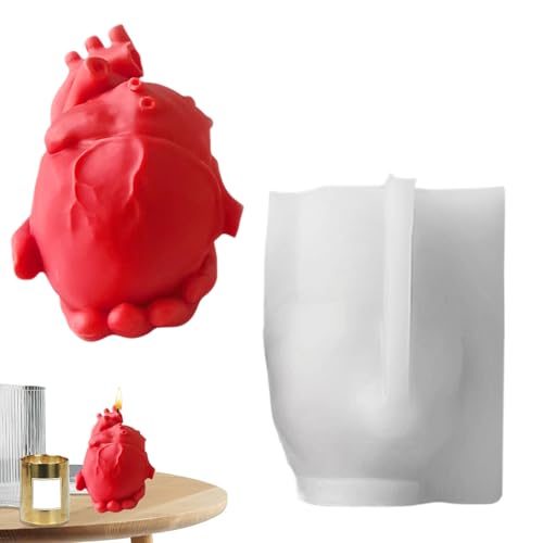 Palaufr Kerzenform, Anatomisch Korrekte Herzform Für Beton Und Gips, Vielseitige Kreativhilfe Für Dessert Muffin Seife Knetmasse von Palaufr