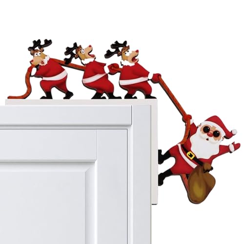 Palaufr Weihnachtliche Türdekoration | Festliche Holz Deko Für Party,Holzschild Türdekoration,Für Schlafzimmer Wohnzimmer Kamin Fenster Wandschrank von Palaufr