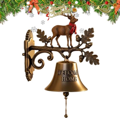 Palaufr Weihnachtsglocken - Klingel Deko Wanddekoration,Vintage Garten Hof Deko Türklingel Für Hausflur Küche Innen Außen Palaufr Weihnachtsglocken - Klingel Deko Wanddekoration,Vintage Garten Hof Deko Türklingel Für Hausflur Küche Innen Außen von Palaufr
