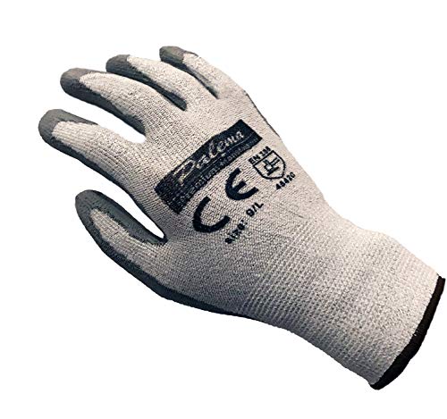 Palema ® schnittfeste Handschuhe mit Latex Beschichtung – Schnittschutz im Garten, Hobby, Beruf - Level 5 Schutz. Farbe Silber, Größe Gr. S - 1 Paar - 22 cm von Palema
