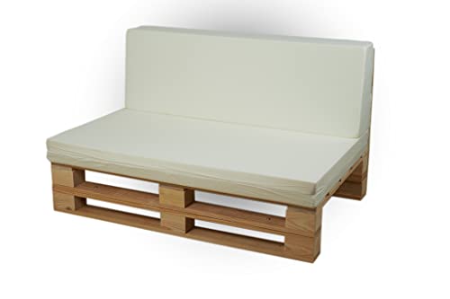 Kissen aus Mikrofaser für Palettensofa (Sitz + Rückenlehne, Beige, 100cm x 60cm) von Palets Talavera