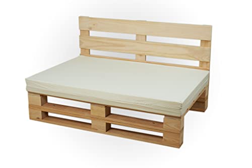 Kissen aus Mikrofaser für Palettensofa (Sitz + Rückenlehne, Beige, 120cm x 60cm) von Palets Talavera