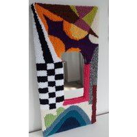 Handgemachter Punch Needle Spiegel Geometrisch, Getuftet, 56x10cm von PaletteGreen
