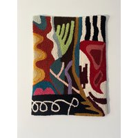 Wandteppich Stanznadel, Abstrakt, Handgemacht, Kunstdekor von PaletteGreen