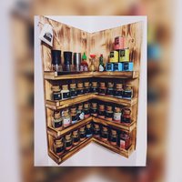 Geflammtes Gewürzregal/Küchenregal Aus Holz von Palettenstyle