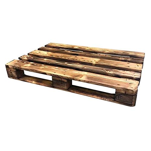 3 Stück geflammte lasierte geschliffene 120cmx80cmx15cm Europaletten 3er SET 3Pack von Palettenwerkstatt