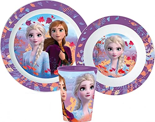 Frozen Die Eiskönigin Kinder-Geschirr Set mit Teller, Müslischale und Becher (wiederverwendbar) von Palleon