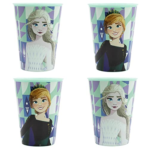 Palleon 4er Set Frozen Die Eiskönigin Becher für Kinder 260 ml Trinkbecher aus BPA-freiem Kunststoff von Palleon