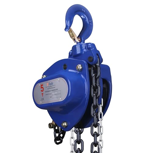 Pallit Flaschenzug CHAINPRO-L 5000 kg Tragkraft 5 m Hubhöhe extralange & robuste Bedienkette 360° drehbarer Haken Seilzug Kettenzug Kettenflaschenzug von Pallit