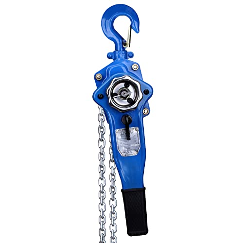 Pallit LEVER-S Hebelzug Kettenzug 750kg Flaschenzug 3 m Kettenlänge Seilwinde strapazierfähige Lastbreme Handseilwinde mit Freilauffunktion Blau von Pallit