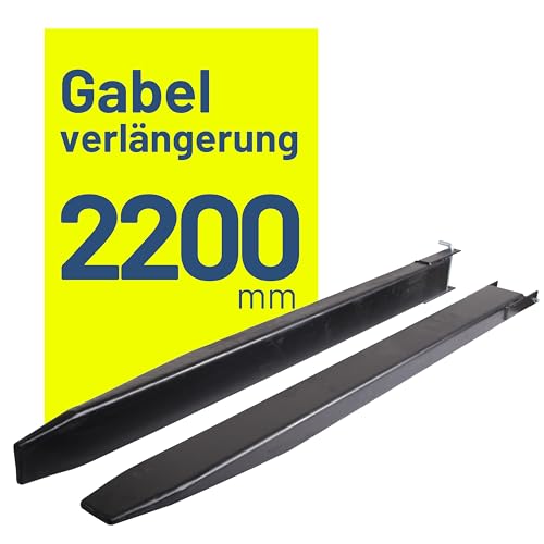 Pallit 2,2m Gabelverlängerung geschlossen 2200mm Länge 135 x 50 mm Innenmaß Extend Gabelverlängerung Stapler Zubehör aus Stahl Paar Zinkenverlängerung Lange Gabel von Pallit