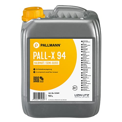 Pallmann PALL-X 94 halbmatt 1K-Parkettversiegelung I geschliffene Parkett- und Holzfußböden I Parkett auf Fußbodenheizung I Schnelle Trocknung I Wasserbasierende I 10 L von Pallmann
