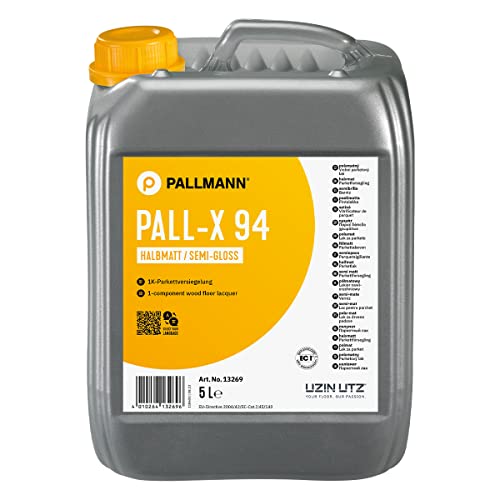 Pallmann Pall - X 94 halbmatt 1K - Parkettversiegelung I geschliffene Parkett- und Holzfußböden I Parkett auf Fußbodenheizung I Wasserbasierende I 5 L von Pallmann