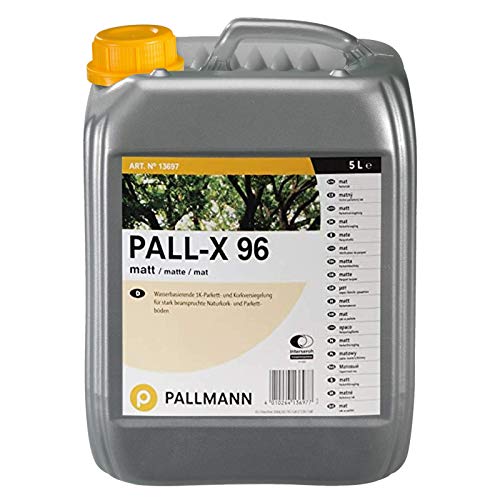 Pallmann Pall-X 96 MATT 5 Liter Parkettlack 1K-Parkettversiegelung Wasserbasierende Parkett- und Korkversiegelung für Stark Beanspruchte Parkett- und Naturkorkböden von Pallmann