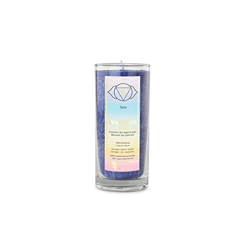 Chakra Duftkerze Palmwachs Ajna Höhe ca. 14 cm dunkelblau von Palm Light