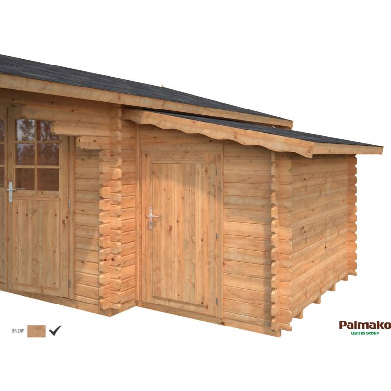 Palmako Anbauschuppen für Holz-Gartenhäuser Braun tauchgrundiert 153 cm x 215 cm von Palmako
