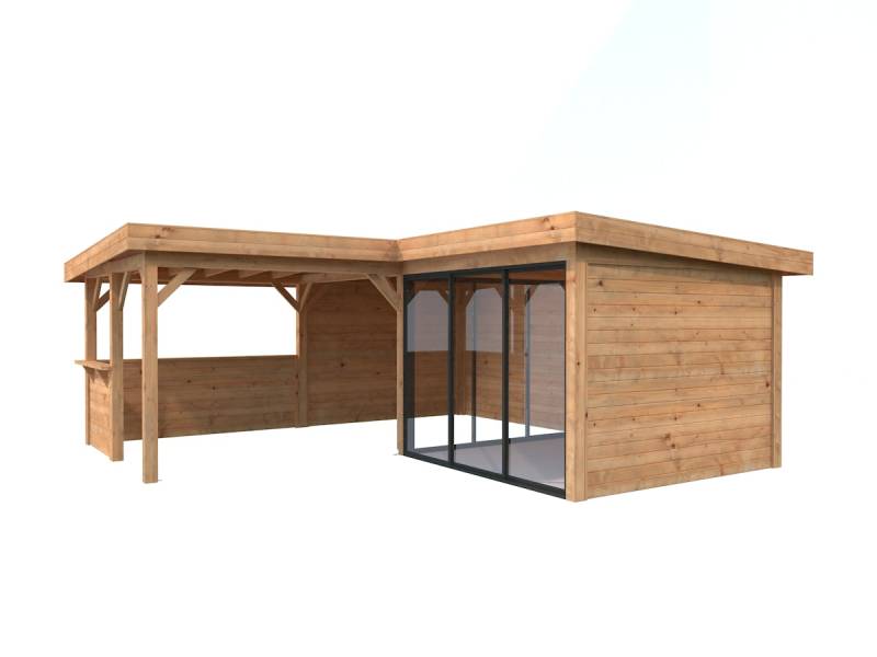 Palmako Carport/Pavillon Connect Lenna 24,9 m² Set 409 Slide transparent tauchgrundiert von Palmako