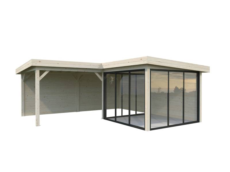 Palmako Carport/Pavillon Connect Lenna 24,9 m² Set 412 Slide transparent tauchgrundiert von Palmako