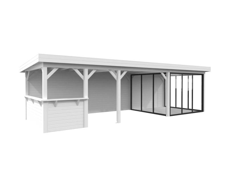 Palmako Carport/Pavillon Connect Lenna 24,9 m² Set 416 Slide weiß lackiert von Palmako