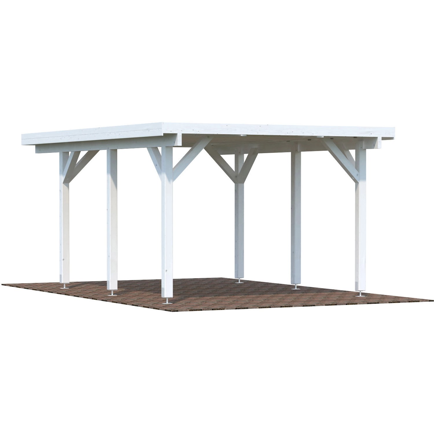 Palmako Carport Karl 11,7 m² Weiß Grundiert 360 cm x 512 cm von Palmako