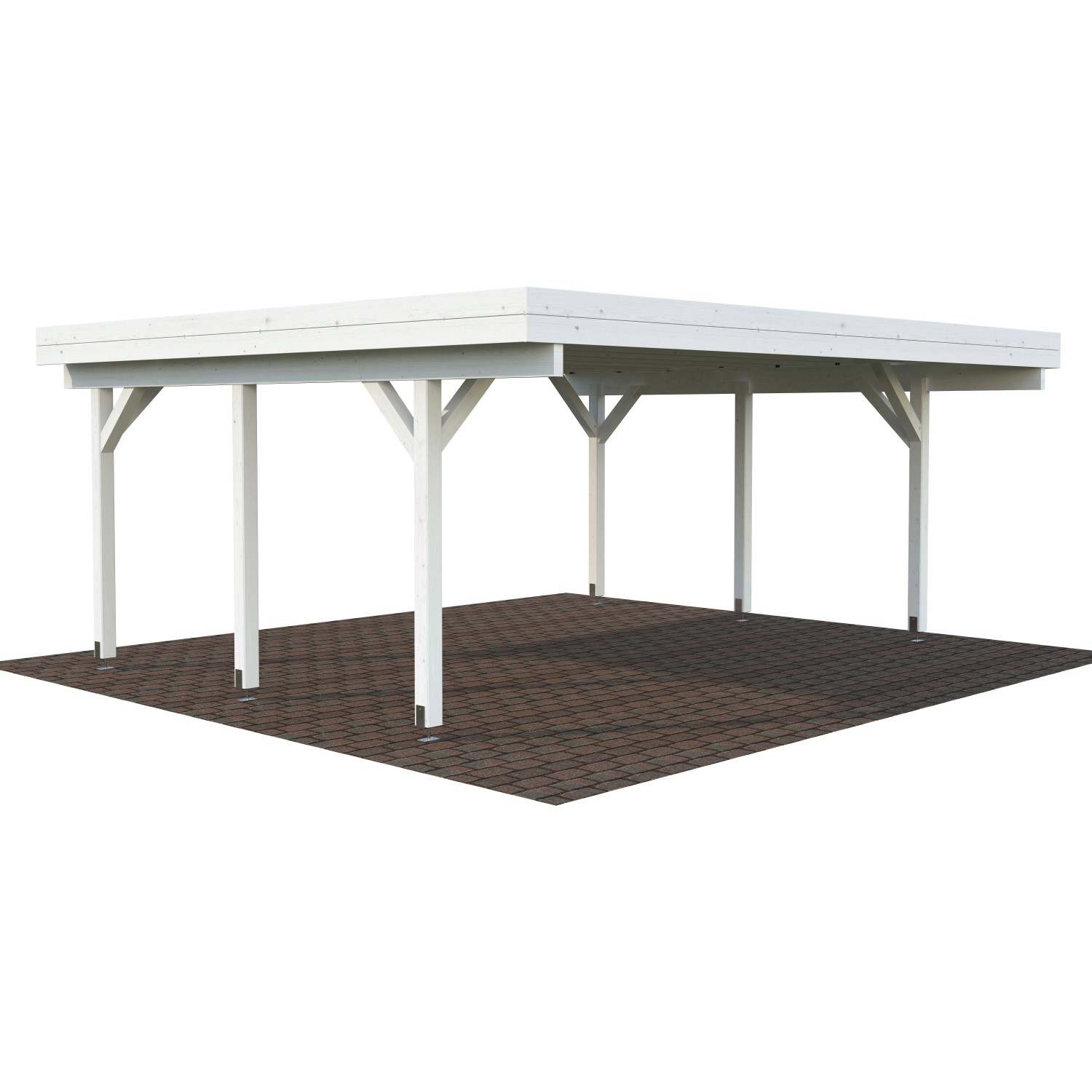 Palmako Carport Karl 20,6 m² Weiß Grundiert 600 cm x 512 cm von Palmako