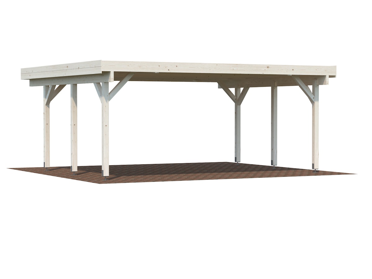 Palmako Carport Karl 20,6 m² naturbelassen Holzcarport von Palmako