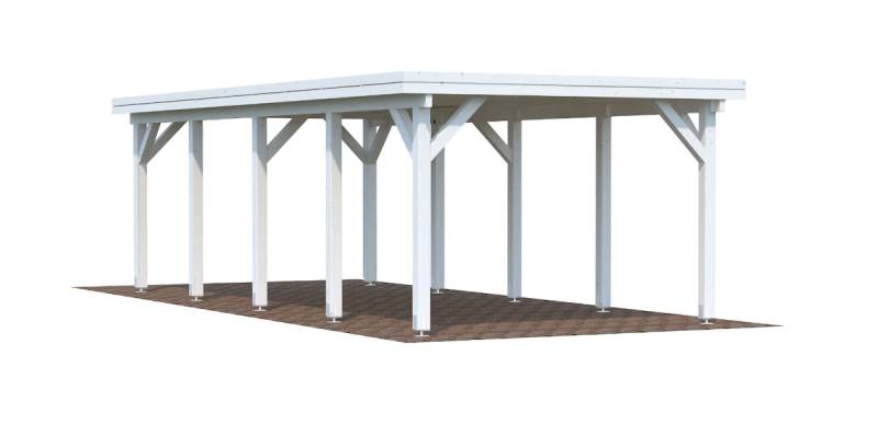 Palmako Carport Karl 23,1 m² weiße Grundierung Holzcarport von Palmako