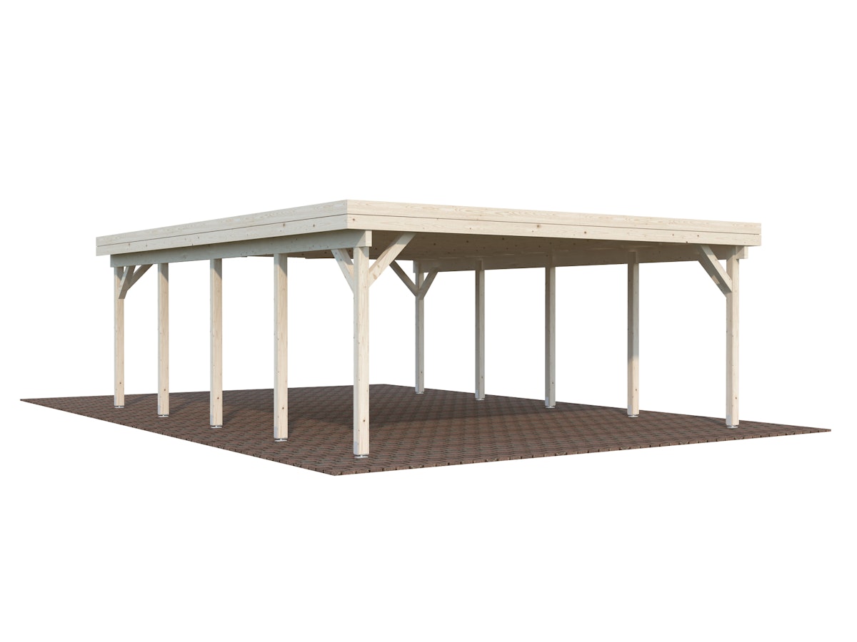 Palmako Carport Karl 40,6 m² naturbelassen Holzcarport von Palmako