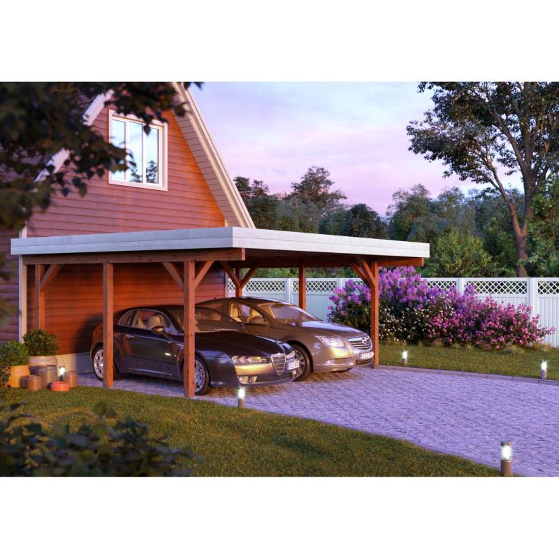Palmako Carport Karl 555 x 372 cm Lackiert Weiß FSC® von Palmako