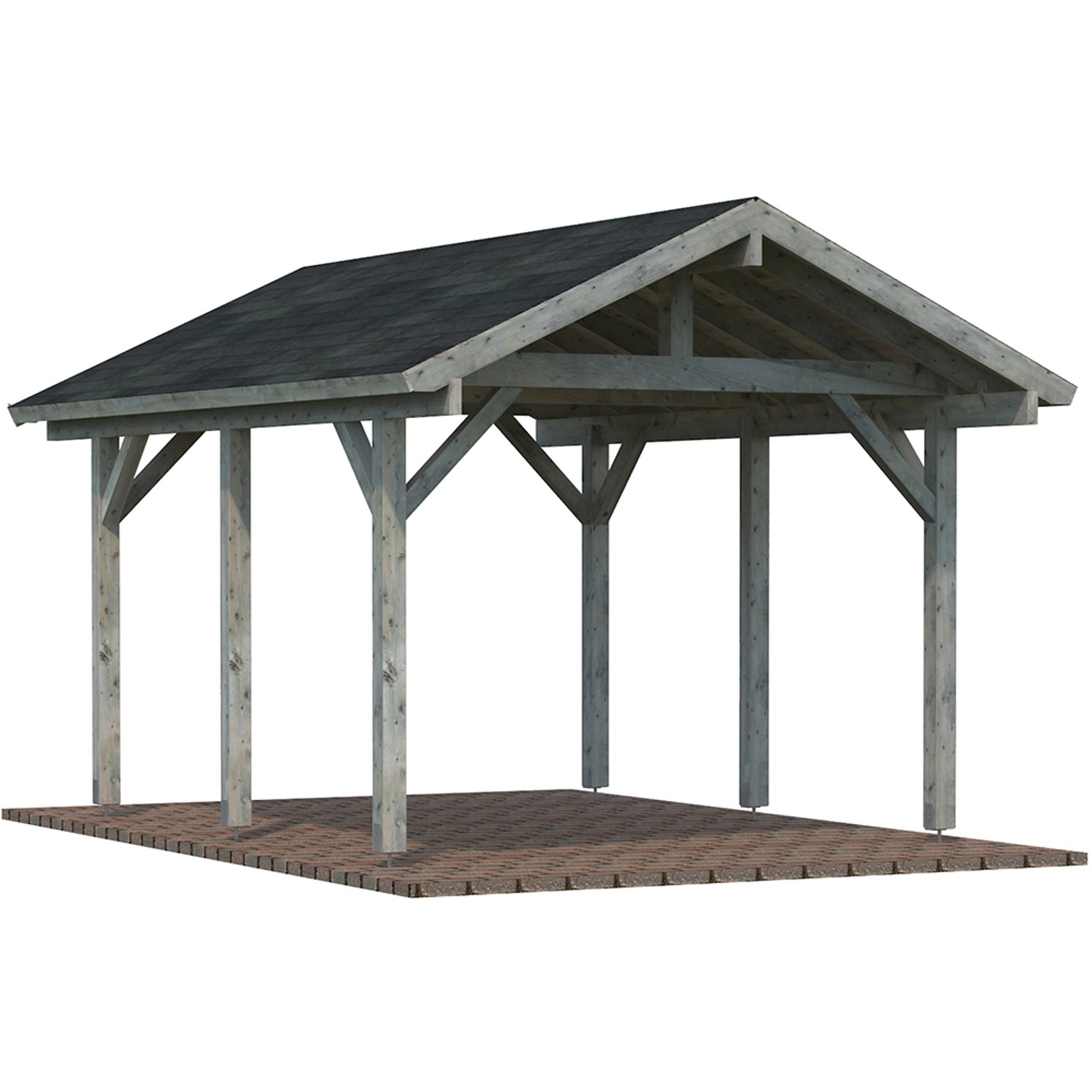 Palmako Einzelcarport Robert Holz Tauchgrundiert Grau 315 cm x 372 cm von Palmako