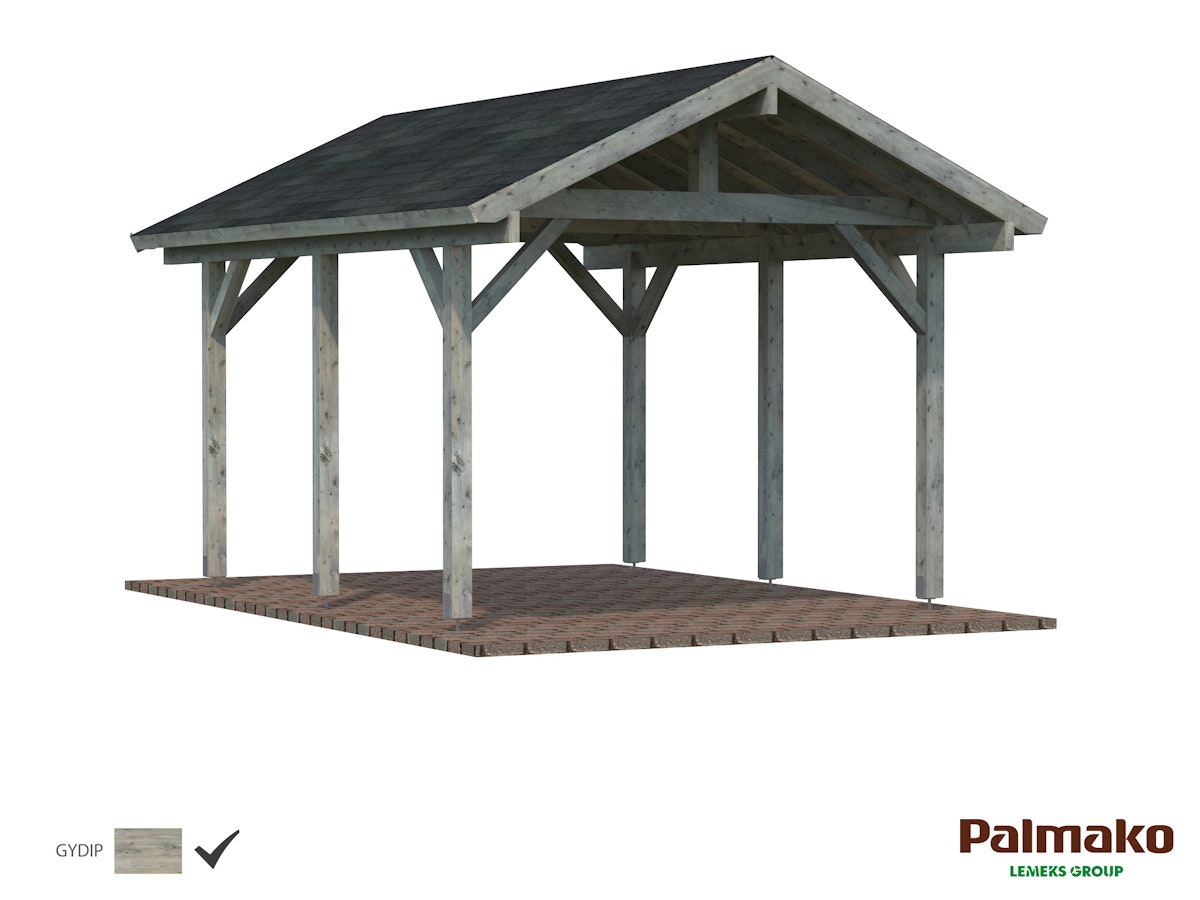 Palmako Carport Robert 11,7 m² Grau tauchimprägniert Holzcarport von Palmako