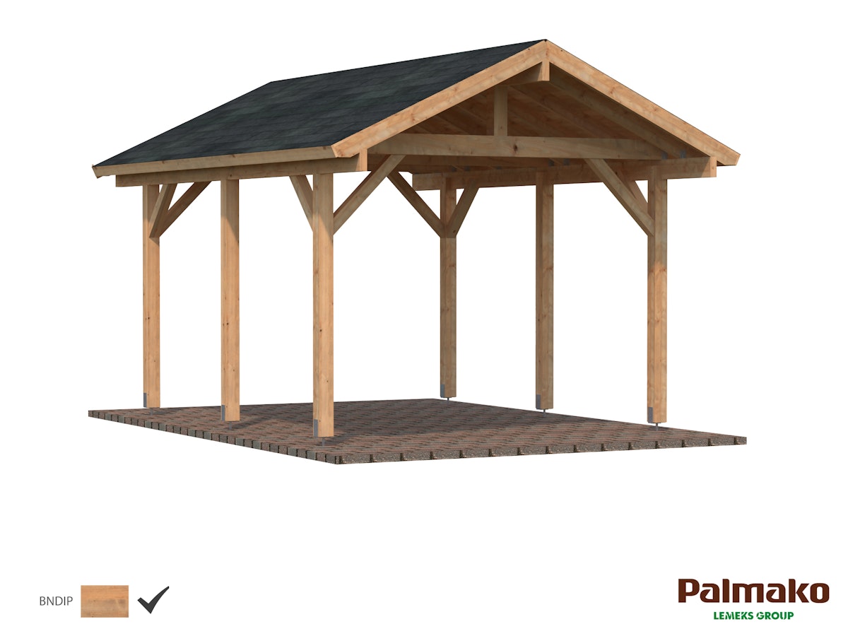 Palmako Carport Robert 11,7 m² Hellbraun tauchimprägniert Holzcarport von Palmako