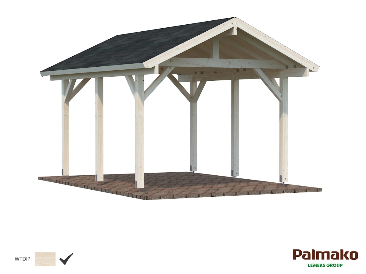 Palmako Carport Robert 11,7 m² Transparent tauchimprägniert Holzcarport von Palmako