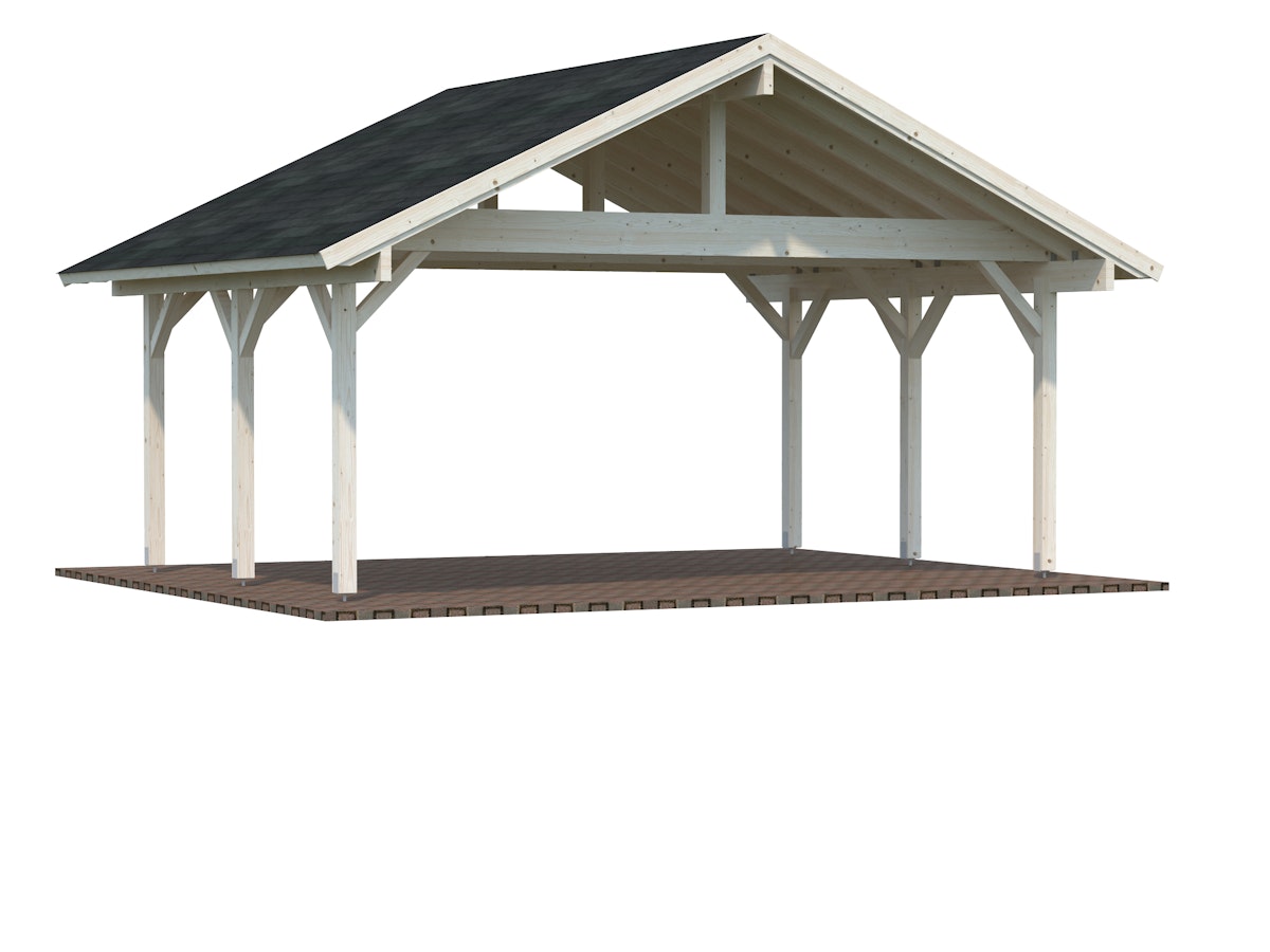 Palmako Carport Robert 20,6 m² Transparent tauchimprägniert Holzcarport von Palmako