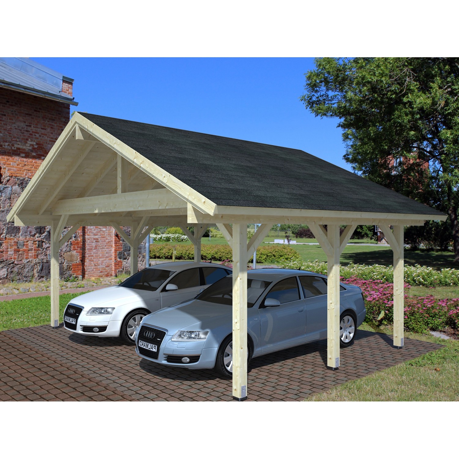 Palmako Carport Robert Natur 555 cm x 372 cm von Palmako