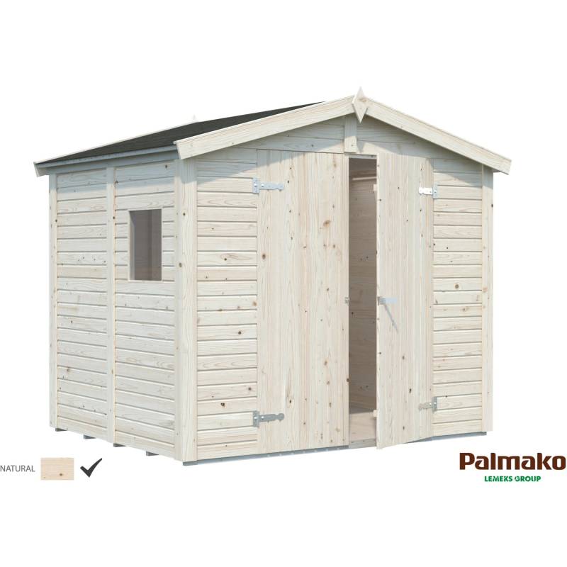 Palmako Dan Holz-Gartenhaus Natur Satteldach Unbehandelt 243 cm x 190 cm von Palmako