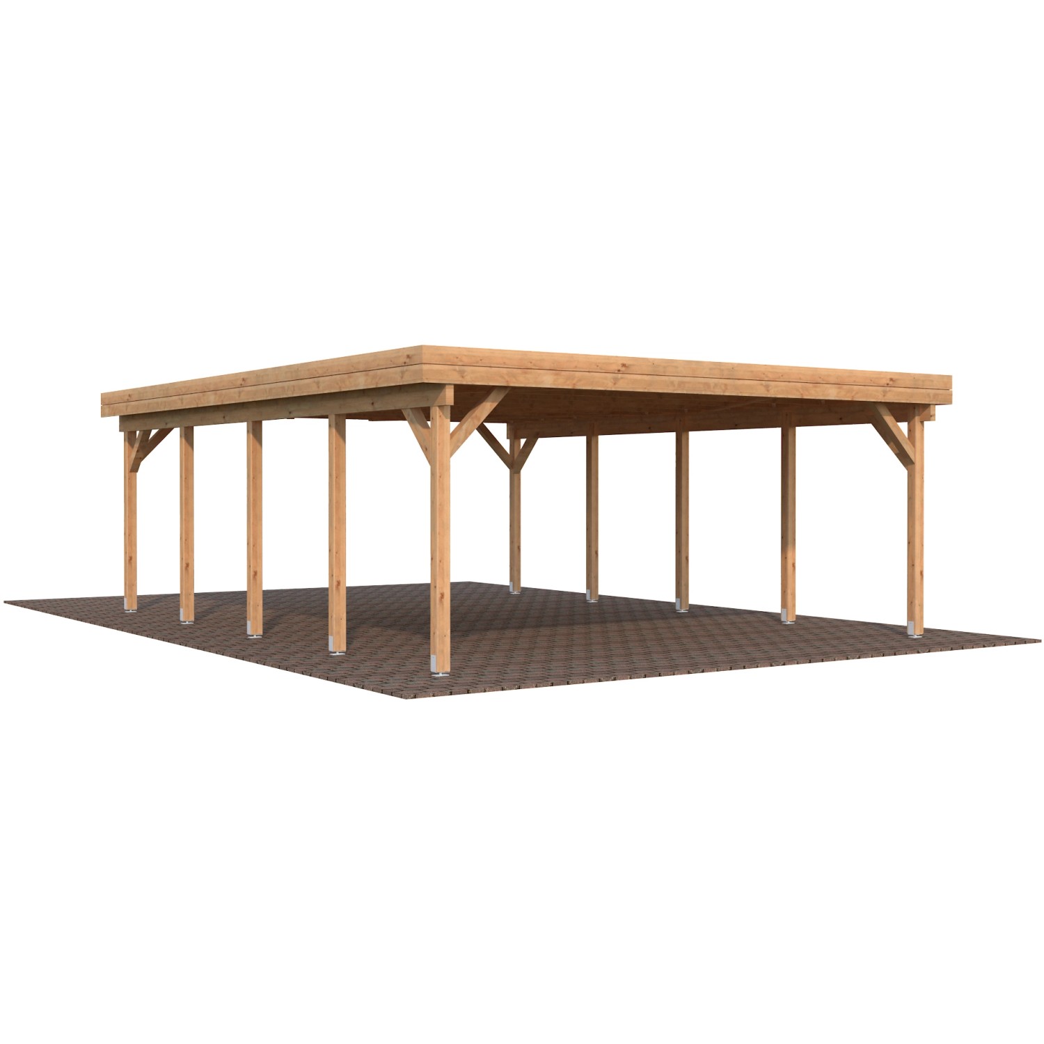 Palmako Doppelcarport Karl Braun tauchgrundiert 600 cm x 762 cm von Palmako