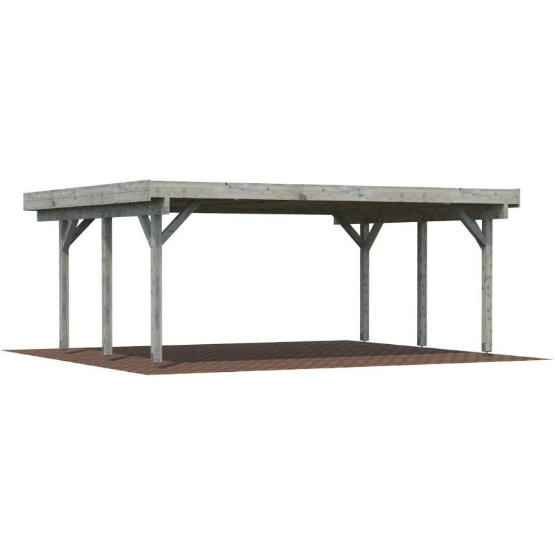 Palmako Doppelcarport Karl Grau tauchgrundiert 600 cm x 512 cm von Palmako