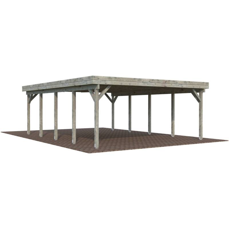Palmako Doppelcarport Karl Grau tauchgrundiert 600 cm x 762 cm von Palmako